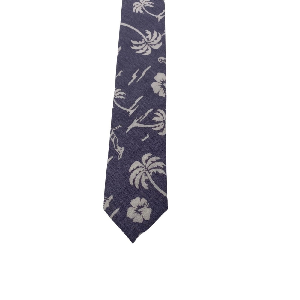 Skinny Tie Madness Floral Skinny Necktie Mens‎ White Grey Cotton 58x2"